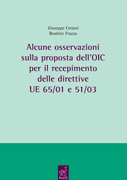 Copertina libro Alcune osservazioni sulla proposta dell’OIC per il recepimento delle direttive UE 65/01 e 51/03