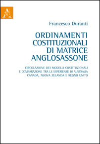Copertina libro Ordinamenti costituzionali di matrice anglosassone