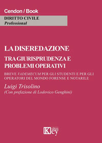 Copertina libro La diseredazione tra giurisprudenza e problemi operativi