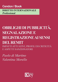Copertina libro Obblighi di pubblicità, segnalazione e registrazione ai sensi del remit