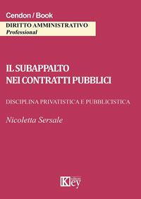 Copertina libro Il subappalto nei contratti pubblici